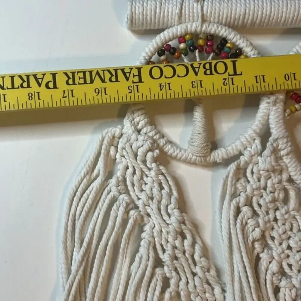 Macrame Tree Of Life White Rope Woven Wall Hanging Tapestry ‎ Boho New Hippy